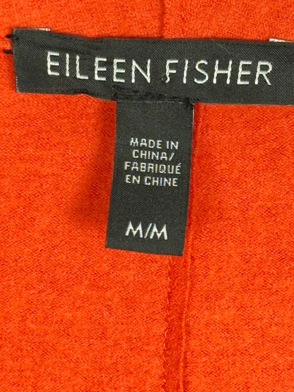 Eileen Fisher Open-Front Burnt Orange Boiled Wool Cardigan Size M - Picture 9 of 9
